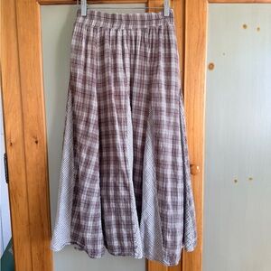 Boheme brown plaid skirt